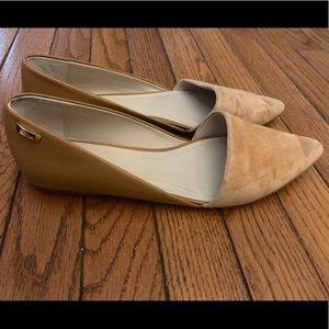 Calvin Klein leather and suede flats